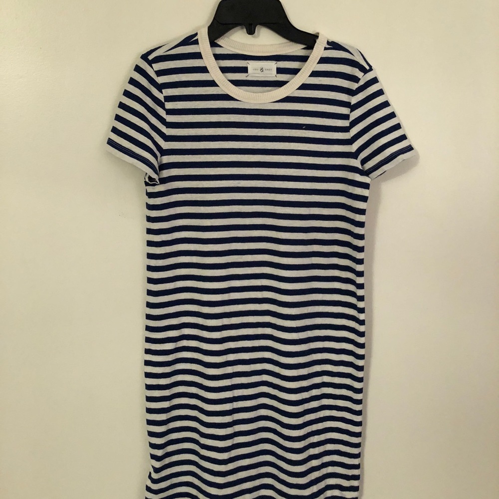 //NAVY BLUE AND WHITE STRIPPED DRESS//